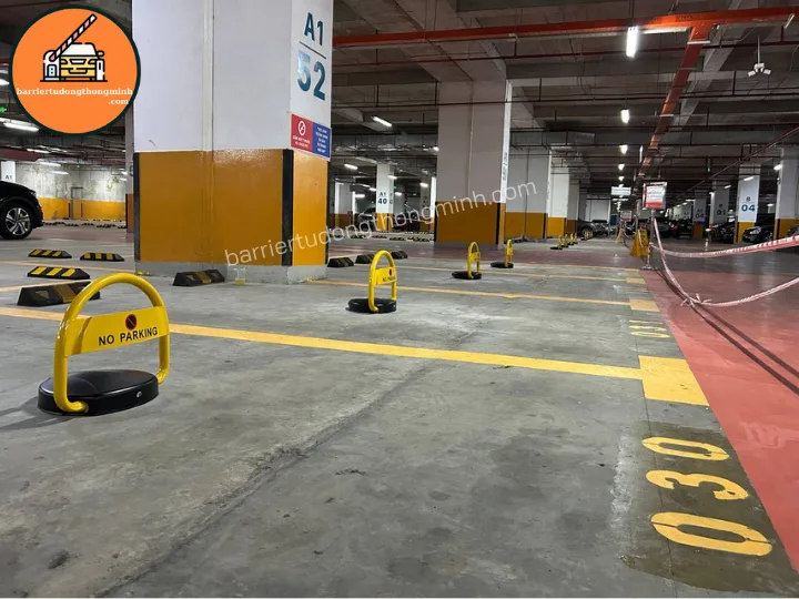 cách lắp khóa chỗ đậu xe ô tô