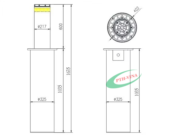 kích thước trụ bollard