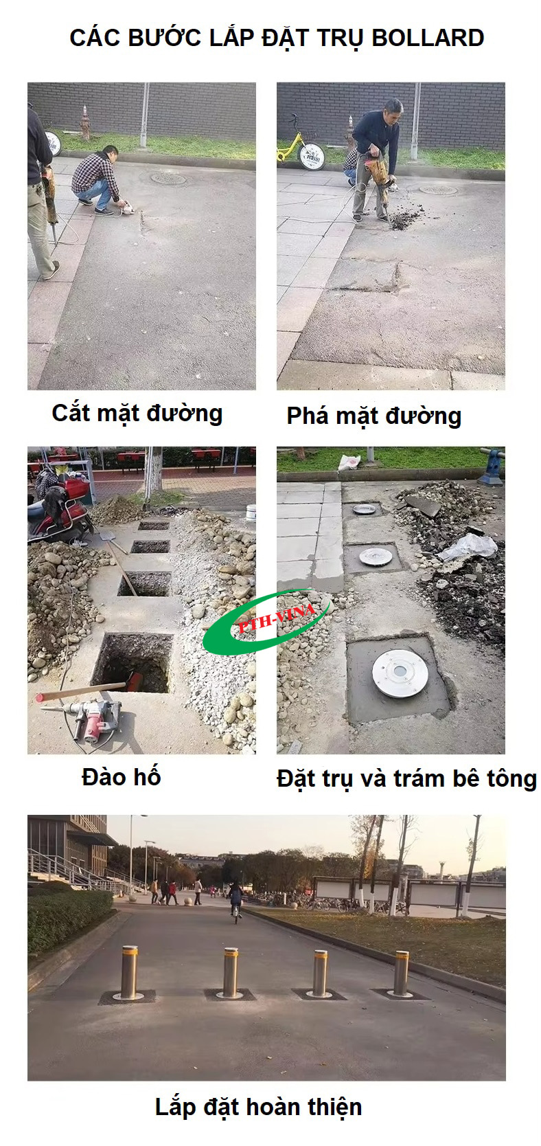 hướng dẫn lắp trụ bollard