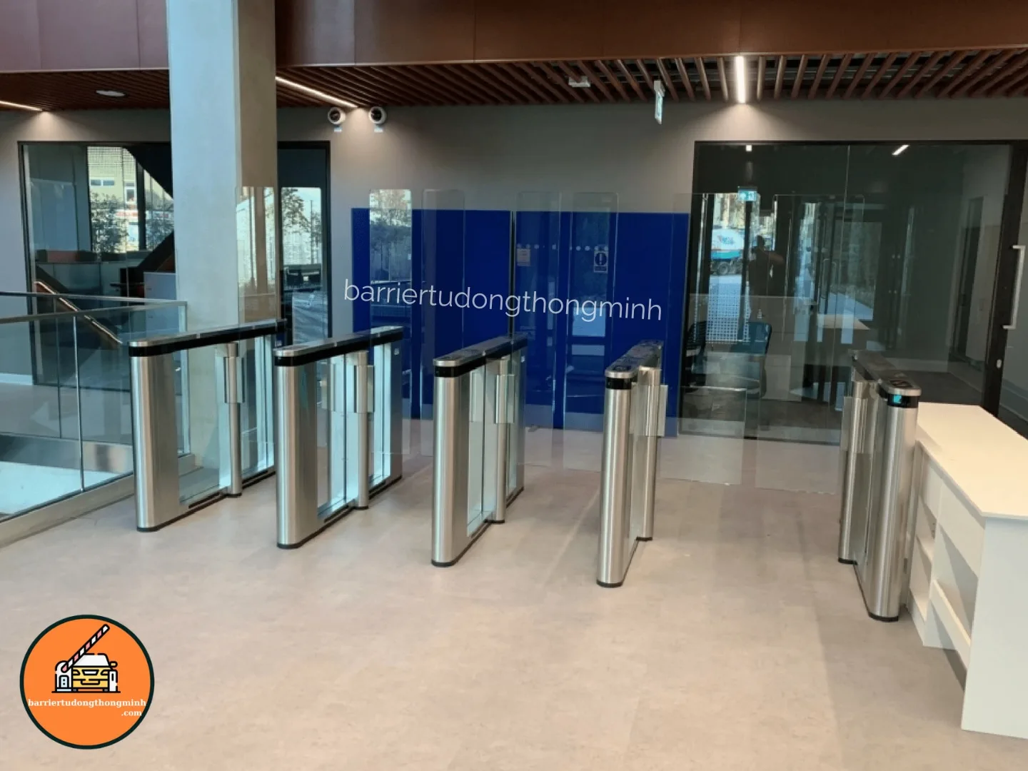 cổng swing barrier điểm danh trường học an giang