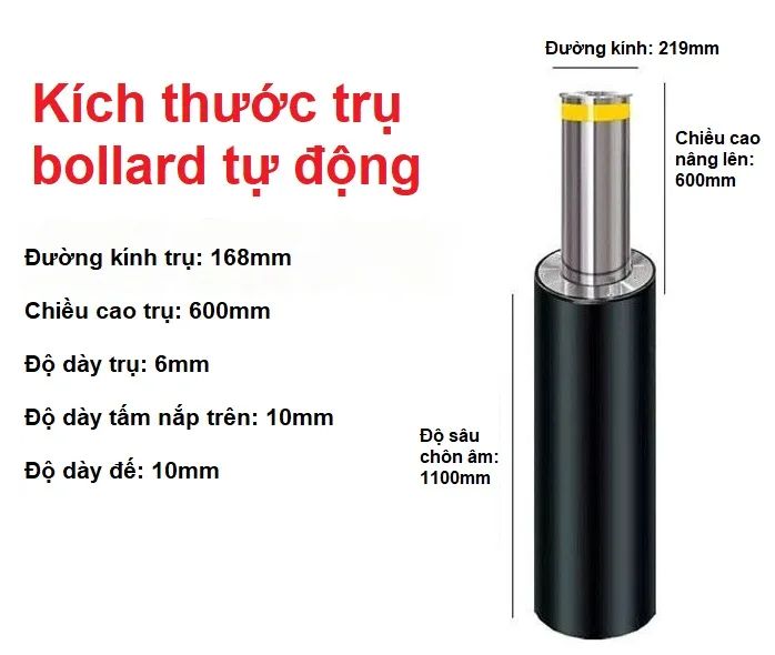 mẫu bollard tự động