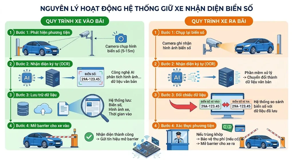 nguyên lý hoạt động hệ thống nhận diện biển số xe