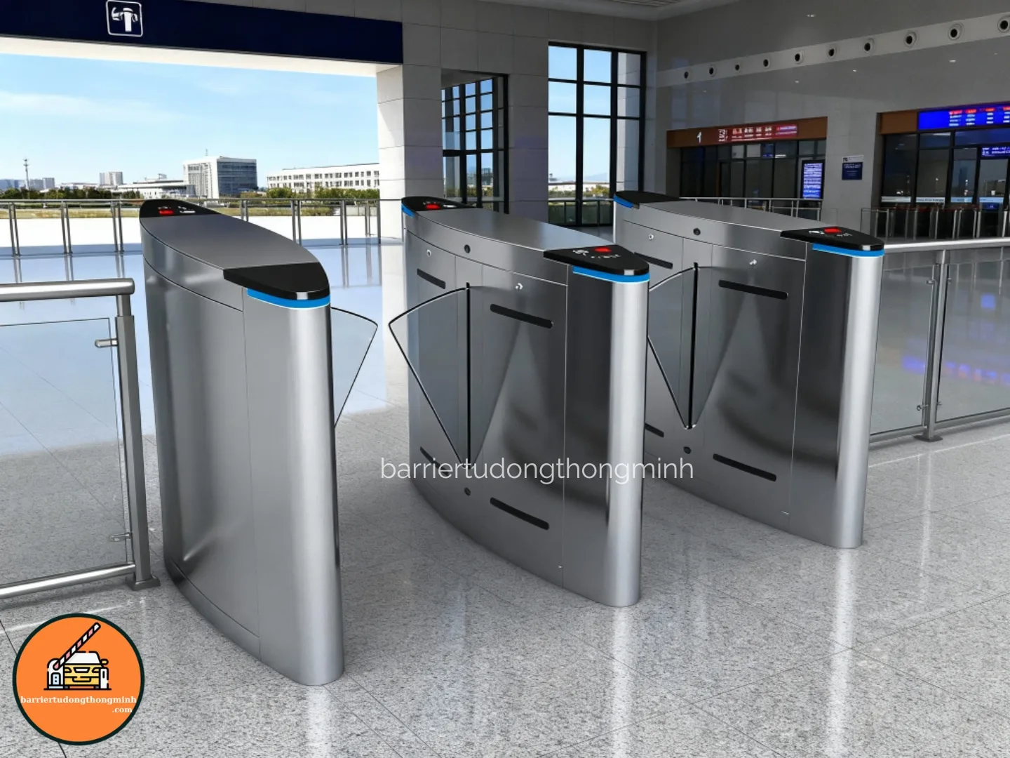 lắp cổng kiểm soát ra vào sân bay