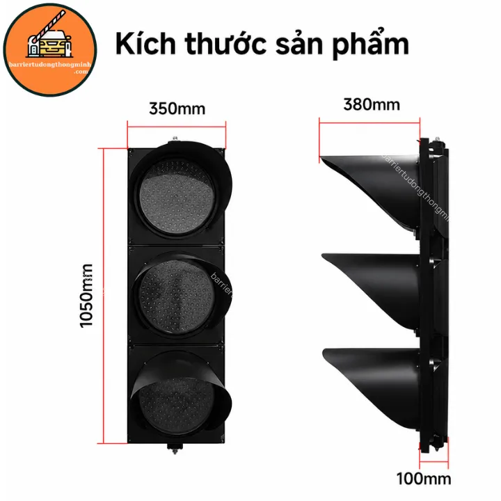kích thước đèn giao thông 3 màu